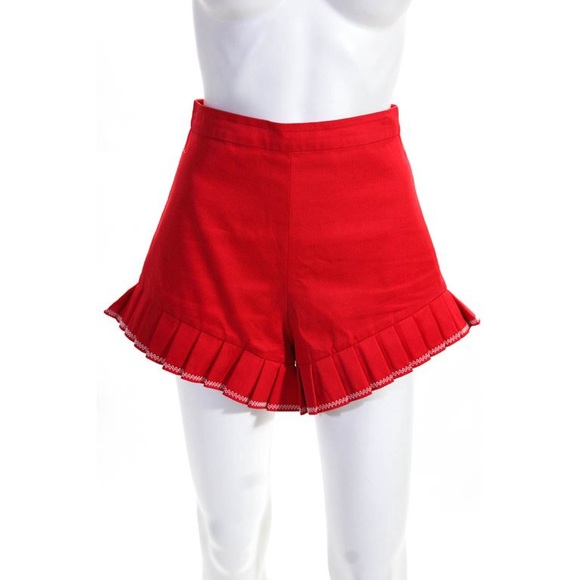 Alexis red shorts with ruffle bottom size small - Picture 1 of 6